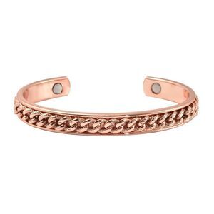 Chain Pattern Adjustable Cuff Bracelet in Rosetone (6.50 In)